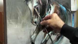 Impressionist Oil Painting Horse [upl. by Rramal772]