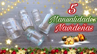 Manualidades Navideñas con Frascos de Vidrio 🎄 Ideas Navideñas con reciclaje  DIY CHRISTMAS [upl. by Ehlke961]