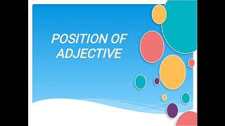 ADJECTIVES  typespositionarticle amp numeralcomparison By Group 2 [upl. by Shwalb]