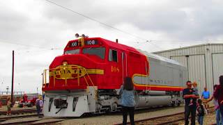 10618 Preview ATSF FP45 108 being unveiled at Shed 4 SCRMOERM [upl. by Einolem]