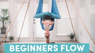 Aerial Yoga Beginners Class  5 Pose Open Hammock Flow [upl. by Winonah]