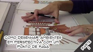 Como desenhar ambientes em perspectiva com um ponto de fuga  Parte 2 [upl. by Filemon]