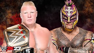 WWE2K23  Gameplay Brock Lesnar vs Rey Mysterio [upl. by Adelpho]