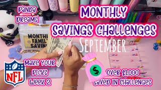 🌺 September Monthly Savings Challenges 🌺 1000 Saved Today 🌺 NFL Week 2 Game Picks 🌺 [upl. by Rednasela]