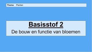 VMBO 4  Planten  Basisstof 2 De bouw en functie van bloemen [upl. by Eisiam]