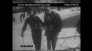 Mens Downhill Ski Race at Chamonix in 1947 Archive film 97672 [upl. by Ritchie547]