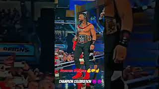 Champion celebration 😈😈🥳🥳  wwe attitude championsleague romenreings [upl. by Aiva926]