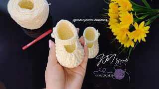 Zapatitos Para Bebé de 03 meses Tejido en Punto Gotas de Lluvia a Crochet Tutorial Paso a Paso [upl. by Esorlatsyrc]