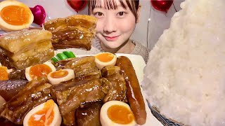 ASMR Braised Pork Belly【Mukbang Eating Sounds】【English subtitles】 [upl. by Oranneg]