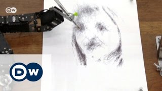 Robot art machines that paint portraits  Euromaxx [upl. by Pirozzo959]