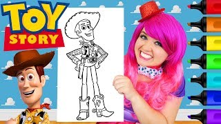 Coloring Woody Toy Story Disney Pixar Coloring Page Prismacolor Markers  KiMMi THE CLOWN [upl. by Esil]