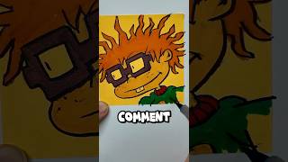 Drawing Chuckie Finster from Rugrats on a sticky note rugrats StickyNoteArt FanArt shorts [upl. by Mehs]