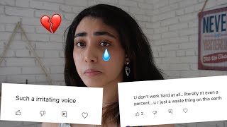 reacting to hate comments 💔 [upl. by Natanoy]