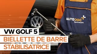 Comment remplacer une biellette de barre stabilisatrice avant sur une VW GOLF 5 TUTORIEL  AUTODOC [upl. by Norina271]