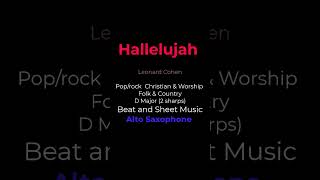 Hallelujah Leonard Cohen Poprock Christian amp Worship Folk amp Country Beat amp Sheet Alto Saxophone [upl. by Ellerey]