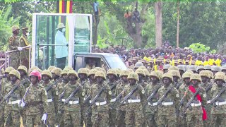 President Museveni inspects Guard of Honor at Ugandas 62nd Independence Celebrations in Busia [upl. by Schnell]