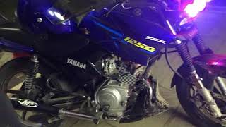 YBR modified  M4 exhaust  sound revs flame fire [upl. by Greiner984]