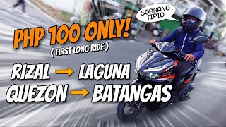 HONDA CLICK V3  PHP 100 GAS CHALLENGE  FUEL EFFICIENCY TEST RIDE  FIRST LONG RIDE  HONEST REVIEW [upl. by Emilia228]