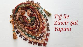 Tığ ile Zincir Şal Yapımı  Yıldız Şal [upl. by Rod]