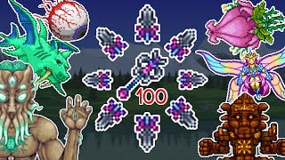 Terraria 1423  100 Enchanted Daggers vs ALL Bosses [upl. by Bahe]