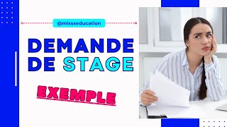 EXEMPLE MODELE LETTRE DE DEMANDE DE STAGE  TSD  ISTA  OFPPT missseducation [upl. by Carrol77]