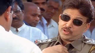 DrVishnuvardhan Smart Warns To CM In Temple  Kadamba Kannada Movie Best Scene  Avinash [upl. by Sida]