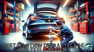 Installation dun attelage sur Tesla model 3  tesla model3 [upl. by Eicam]