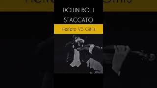 Heifetz vs Gitlis  Down bow staccato [upl. by Sema]