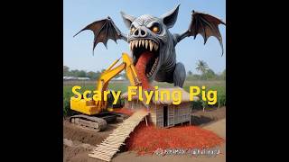 Scary Flying Pig Demolish Hut At Chili Farm With backhoe monsterpig animals excavator 1073 [upl. by Isbel918]