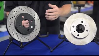 Whats the difference between cross drilled slotted and vented rotors  Andys Auto Sport [upl. by Adoh]