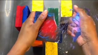 Colourful Dyed Gym chalk Crumbling oddlysatisfying gymchalkcrush asmrsounds stressrelief asmr [upl. by Eveneg]