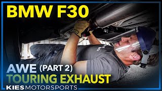 AWE Touring Exhaust  Performance MidPipe Installation Part 2 2013 BMW F30 335i xDrive [upl. by Hawker]