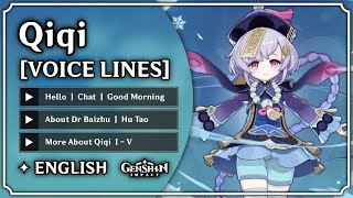 Qiqi  All Voice Lines ENGLISH Voice Over  Genshin Impact  M0har1b [upl. by Ydnew]