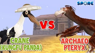 Crane Kung Fu Panda vs Archaeopteryx  Cartoon vs Dino S4E8  SPORE [upl. by Seidler]