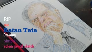 RIP Ratan Tata Sir DrawingHow to draw Ratan Tata very easy colour pencil drawing [upl. by Asilrac]