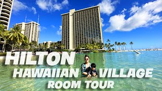 HILTON HAWAIIAN VILLAGE RAINBOW TOWER  ROOM TOUR  Cristina amp Daniel VLOGS [upl. by Aiuqram939]