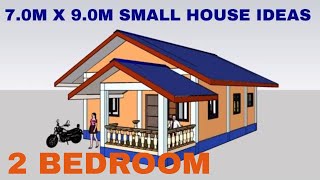 Simple House Design  2 Bedroom House 705 Square Meters [upl. by Anissej80]