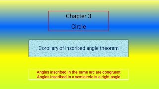 Corollary of Inscribed angle theorem [upl. by Alrzc]