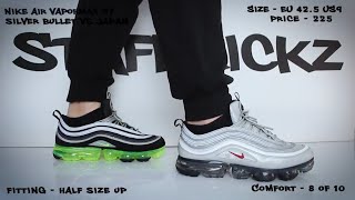 Nike Air Vapormax 97 quotSilver Bullet vs quotJapanquot  ON FEET COMPARISON [upl. by Twum495]