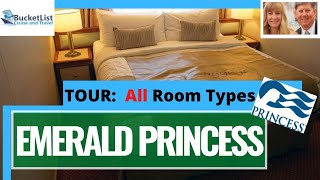 All room types Emerald Princess Room Tour [upl. by Phonsa488]