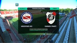 Fútbol en vivo Argentinos  Guaraní Fecha 17 Torneo Primera B Nacional FPT [upl. by Ehman]