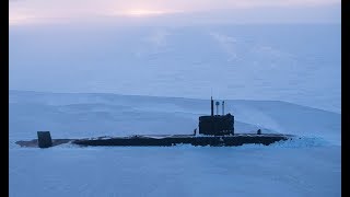 HMS Trenchant surfaces in the Arctic ICEX2018 [upl. by Colfin729]