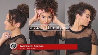 Tutorial de 5 peinados fáciles para cabello rizado por Marzeamor [upl. by Chill]