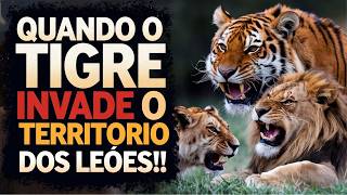 🔥🦁 REAL  TIGRE INVADE o TERRITÓRIO dos LEÕES em GIR 🐯🌳 [upl. by Popper632]