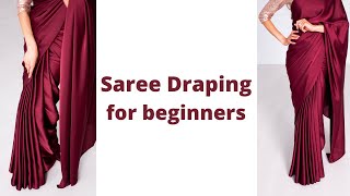 Nivi Drape  How to wear Saree for Beginners  Easy Saree Draping Tutorial  Tia Bhuva [upl. by Akinad]