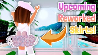 UPCOMING REWORKED SKIRTS DRAGGING TRAIN ROSE SECRET FAIRY And MORE Royale High Leaks [upl. by Joelly]