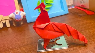 Origami Chicken 🐔 How to Fold simple Paper Rooster Chicken 🐔 DIY Paper Animal Tutorial chicken [upl. by Etakyram]