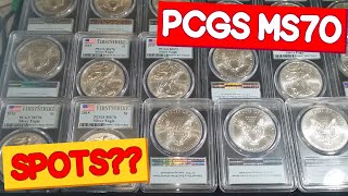 PCGS Graded MS70 Silver Eagles SPOTS [upl. by Allcot231]