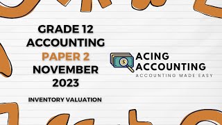 Inventory Stock Valuation Memo  Accounting Grade 12  Nov 2023 Paper 2  Acing Accounting [upl. by Aseral]