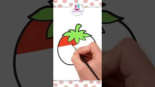 Impariamo a disegnare il pomodoro shorts kidsdrawing chikiartitalian [upl. by Ahteral]